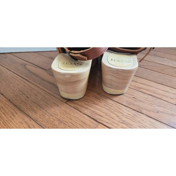 Sven brown leather womens clogs 43 11.5 12 - Picture 3 of 10